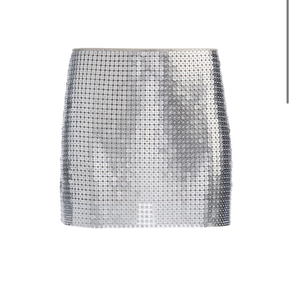 Alice & Olivia Silver Metal Chainmail Mini Skirt - Picture 12 of 14